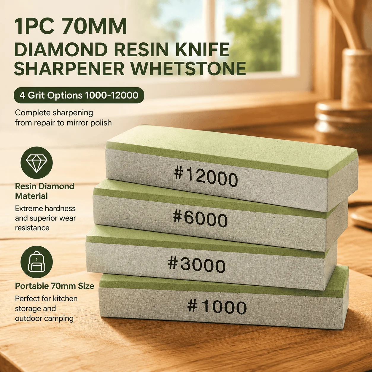 Sharpening Stone Whetstone - Afiador de Facas de Resina com