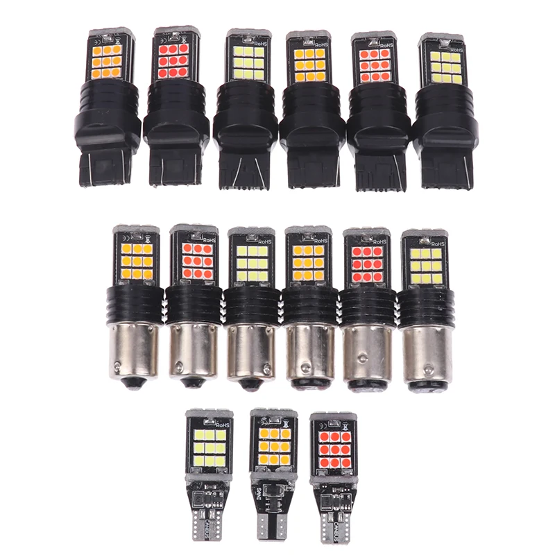 Luz LED roja de primera calidad para automóvil, lámpara de marcha atrás automática T20 1156 T15 3030 24SMD con función de giro y freno.