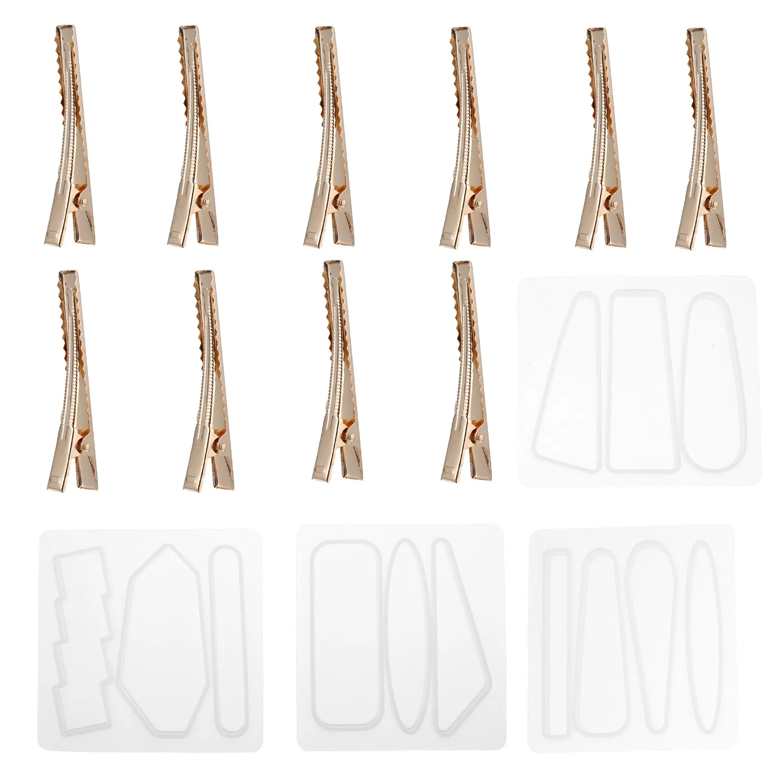 

14Pcs Hairpin Mold Silicone Resin Epoxy Casting Mold Set DIY Hair Clip Barrette Accessories Jewelry Making Molds