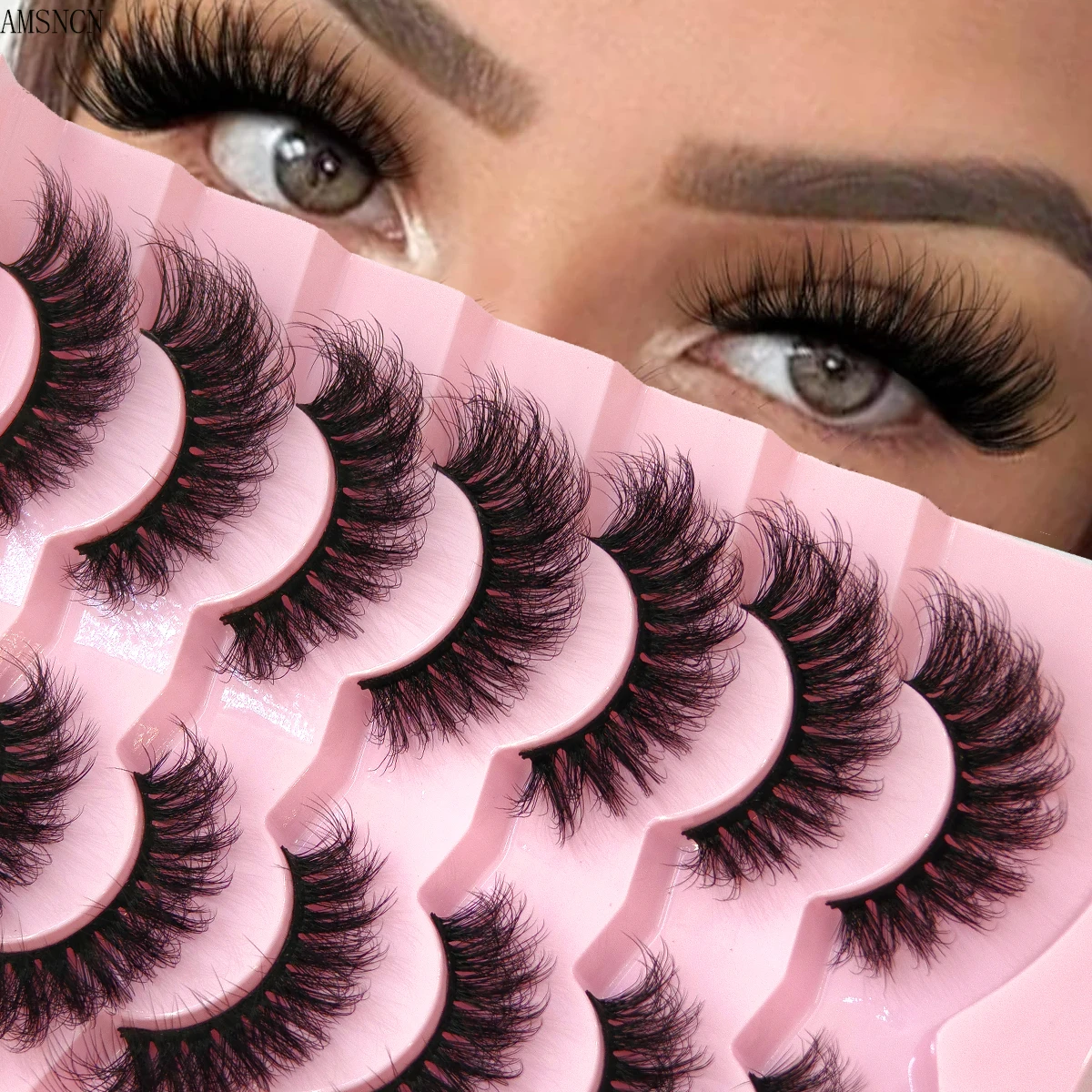 HBZGTLAD フルフェイクミンクまつげふわふわ D カールストリップまつげまつげエクステンションのように見える 15 ミリメートルうっすらとしたまつげナチュラル偽まつげ P