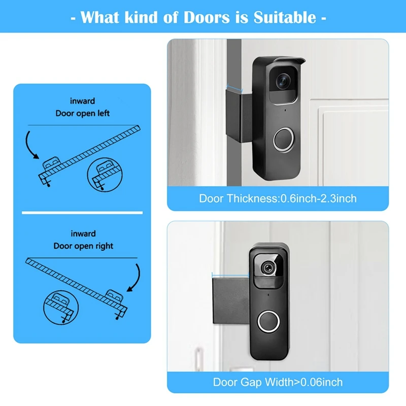 For Blink Doorbell Mount, Anti Theft Video Doorbell Door Mount Bracket No Drilling, Not Block Doorbell Motion Sensor