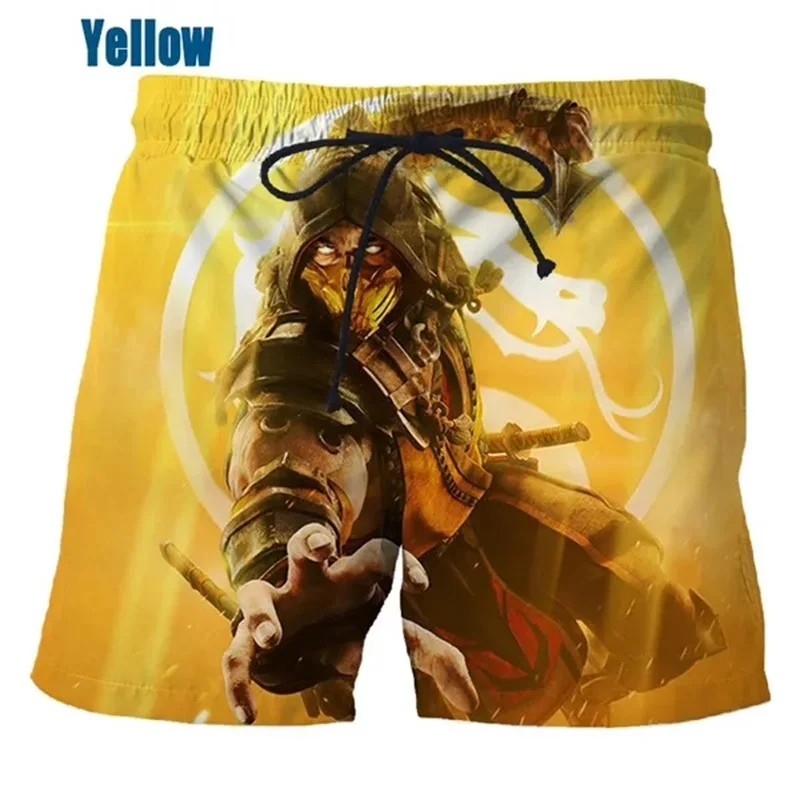 Pantalones cortos de playa con estampado 3D de Mortal Kombat para hombre, juego de lucha, gráficos geniales, moda informal, ropa de calle Harajuku