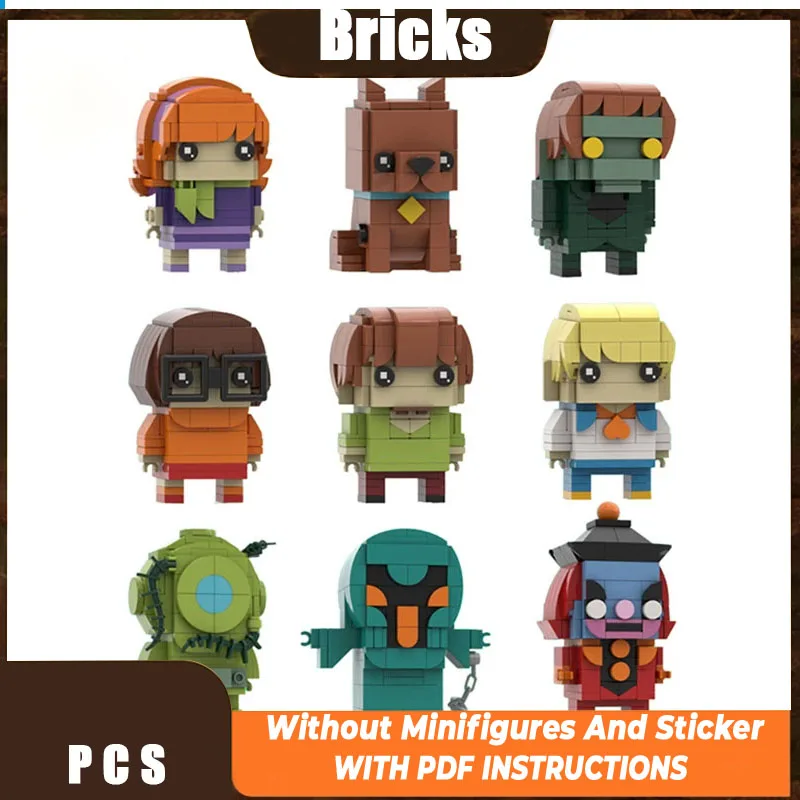 

MOC Adventure аниме фигурки Chazy Dog Brickheadz строительные блоки фигурка тайна машина фургон модель кирпичи игрушки Рождественский подарок