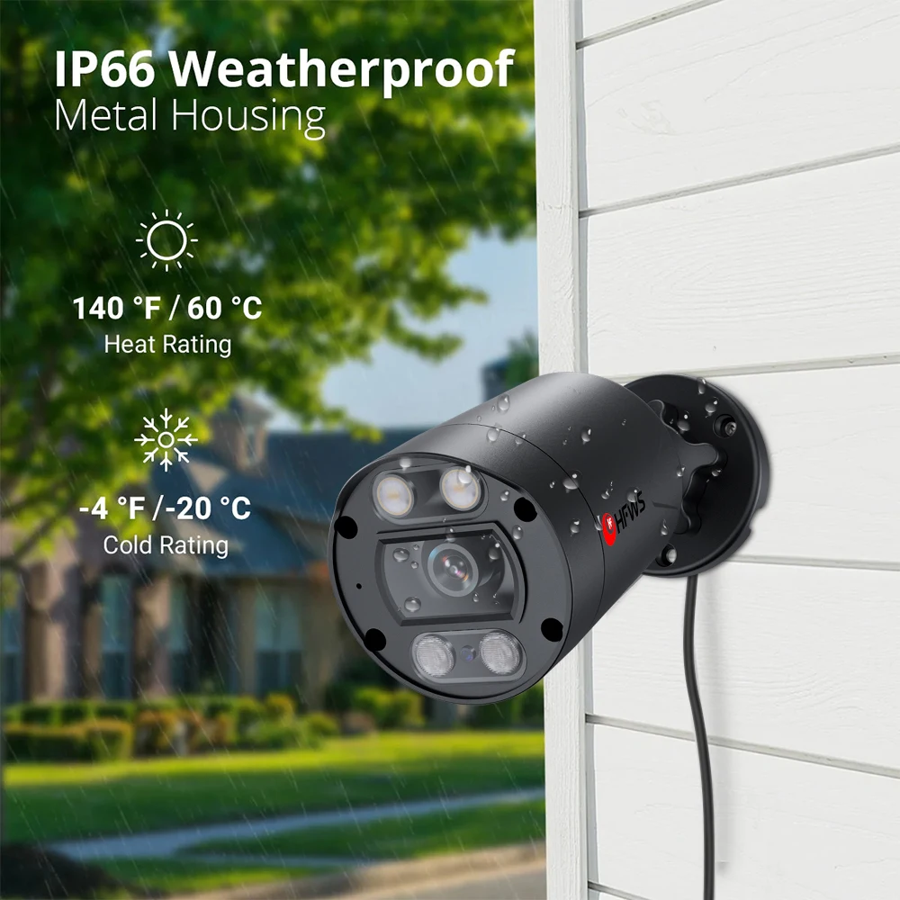 HFWVISION H.265 Ultra HD 4K POE 8MP IP Camera Outdoor Face Detect Color Night Vision Audio for Surveillance System