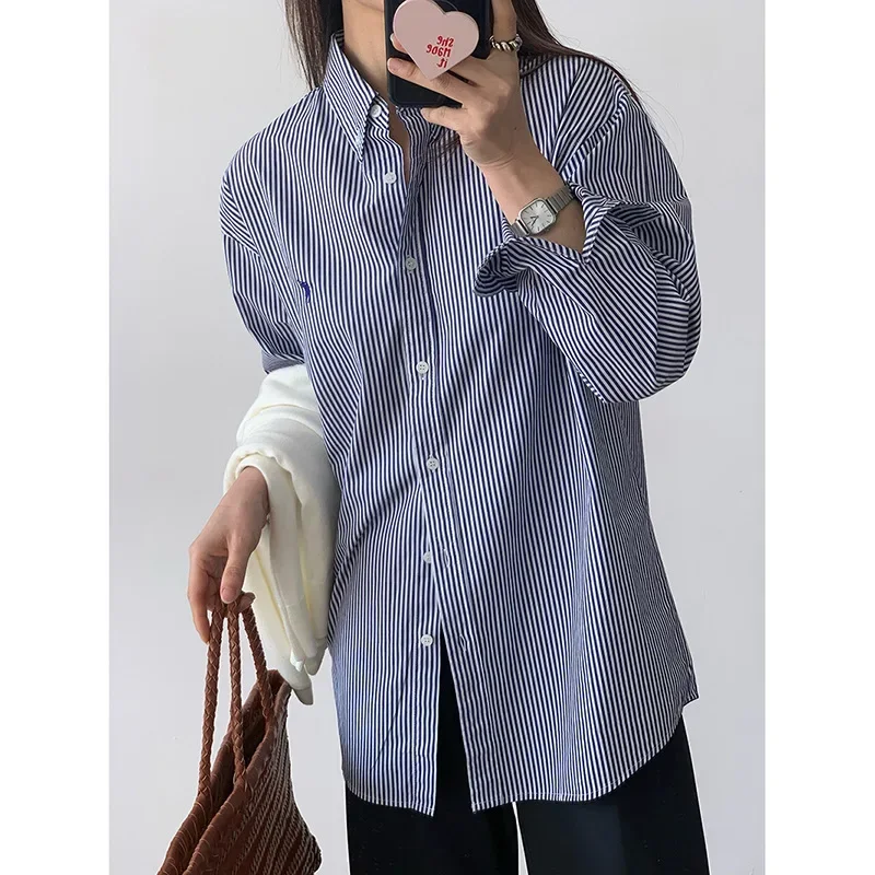 Pure cotton embroidered shirt 2024 spring new Korean style versatile casual long-sleeved top