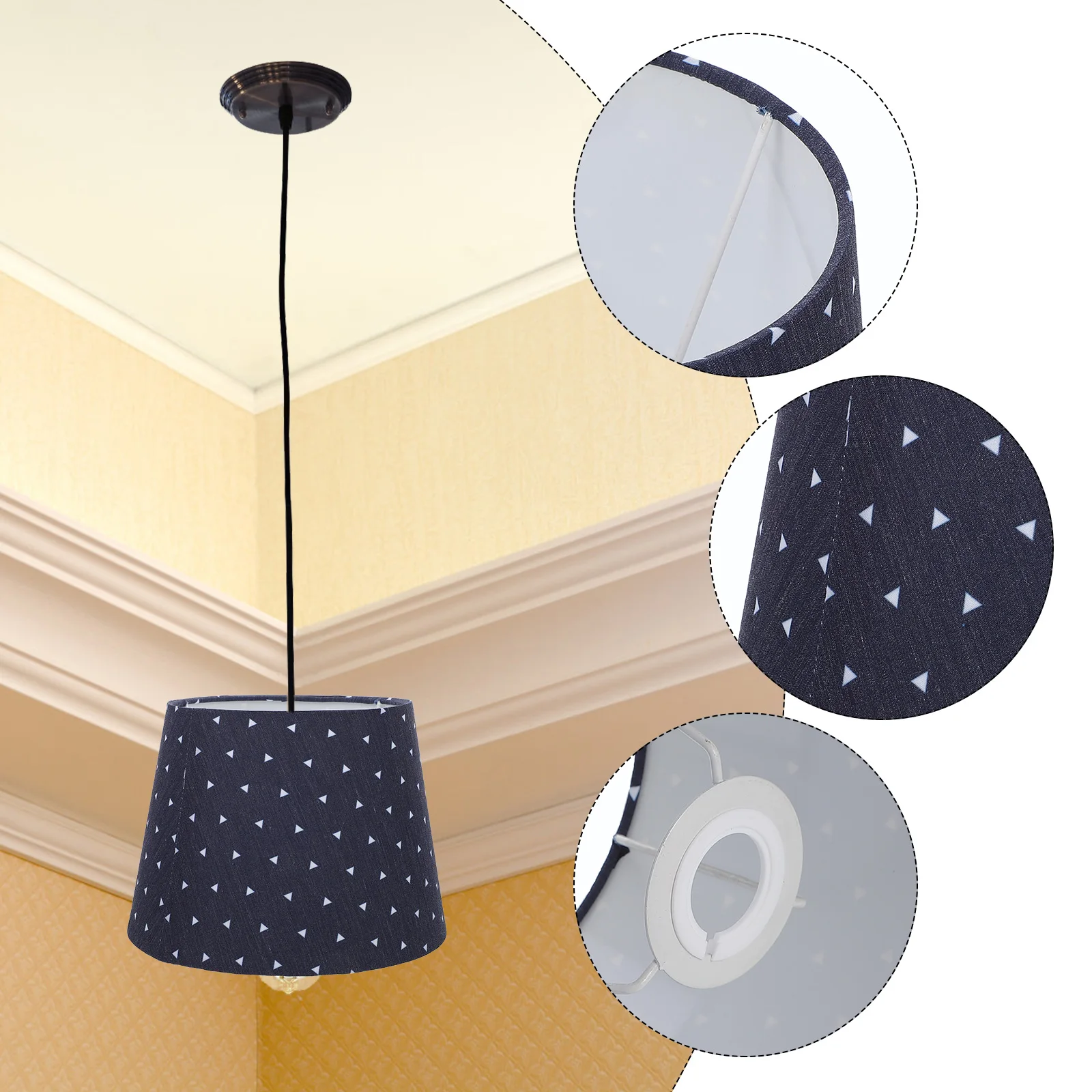 

Sturdy Fabric Lampshade Foldable Light Cover for Table Home Hotel Bedroom Study Library Easy Installation Gift Lamp Accessories