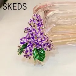 SKEDS Fashion Women Girls Elegant Flower Enamel Brooches Corsage Creaive Alloy Plant Lady Party Wedding Accessories Jewelry Pins