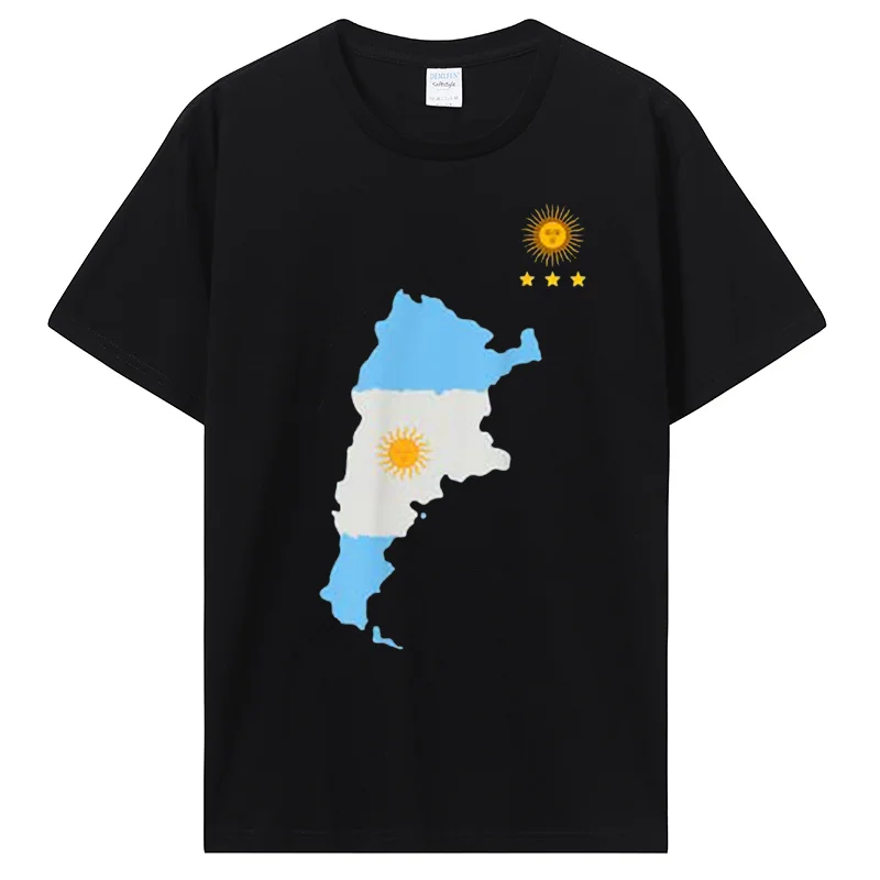 Argentina 3 Stars Argentinian Flag Tres Estrellas Three Star T-Shirt Best Goat Of The Year Ever Graphic Men Clothing Oversized