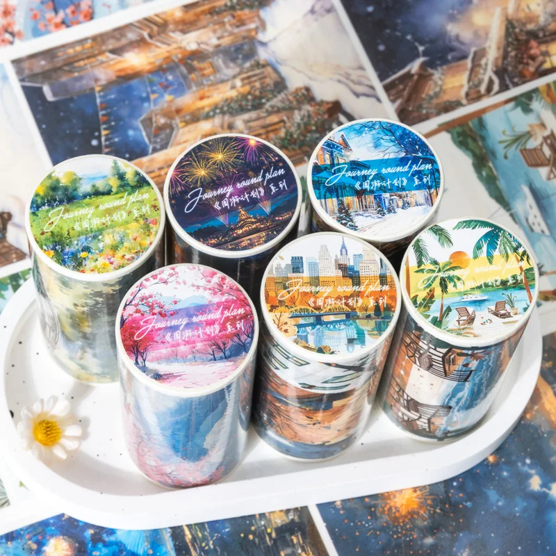 8packs/LOT Travel plan series cute lovely retro decorative paper masking washi tape