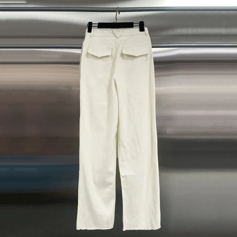 ANJY 2026 Spring Autumn New Women Fashion Simple Pockets Casual Elegant Straight Pants Trendy High-End Chic Ins Versatile A18962