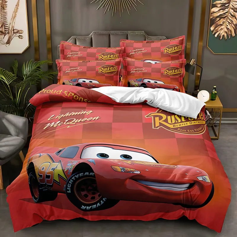 Cartoon Cars Bedding Sets,Disney Lightning McQueen Duvet Cover Boy Bedclothes Bed Linen Gift Kids,lighting mcqueen bed set