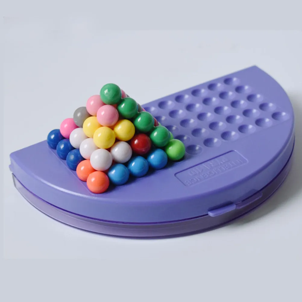 

1Set Wisdom Pyramid Beads Educational Game for Kids Purple Intelligence Logical Thinking Stackable Ball Play Develop Spatial