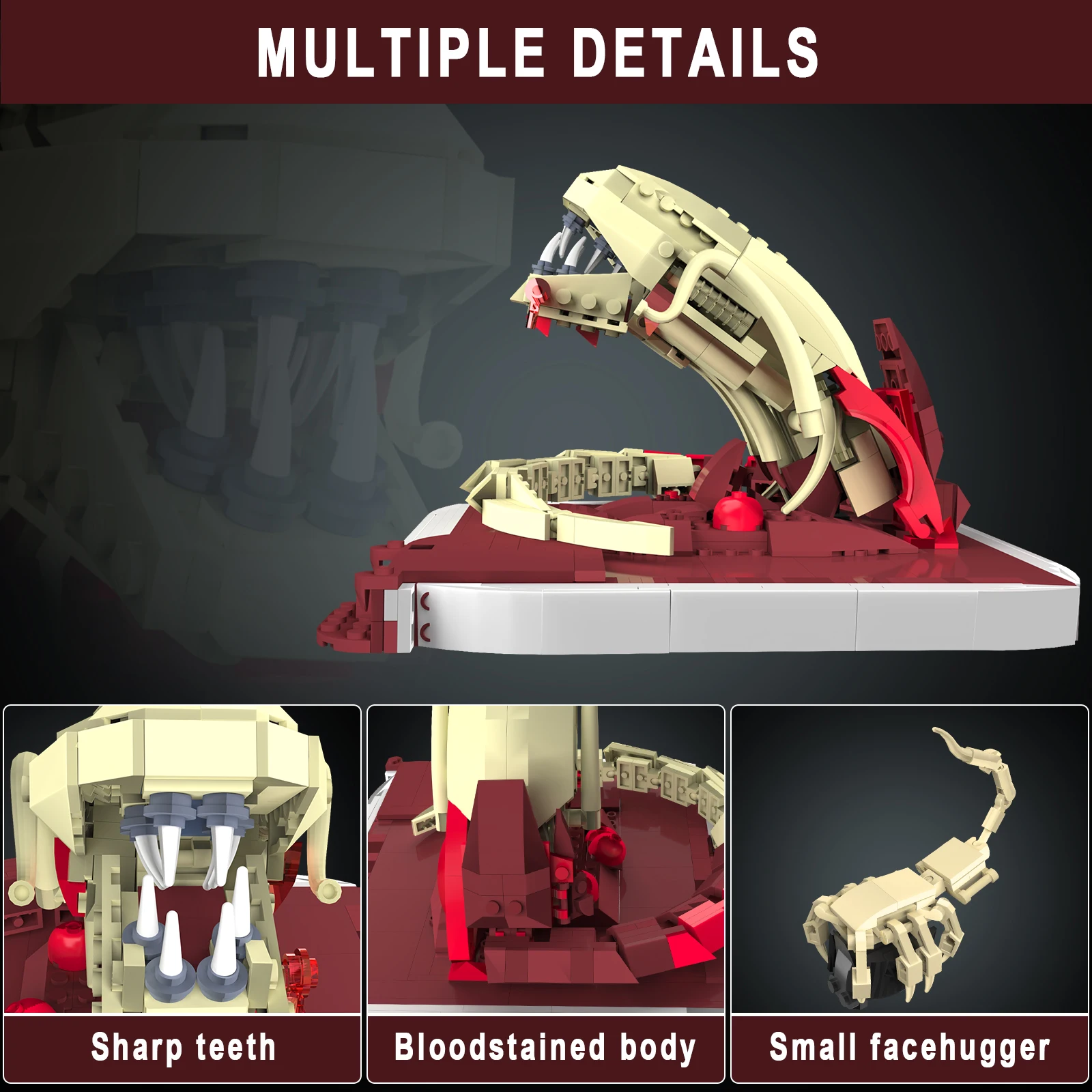 Ensemble de blocs de construction Chestburster – Série de collection Xenomorph |   Kit modèle Alien, idéal pour les cadeaux d'anniversaire et l'affichage du bureau