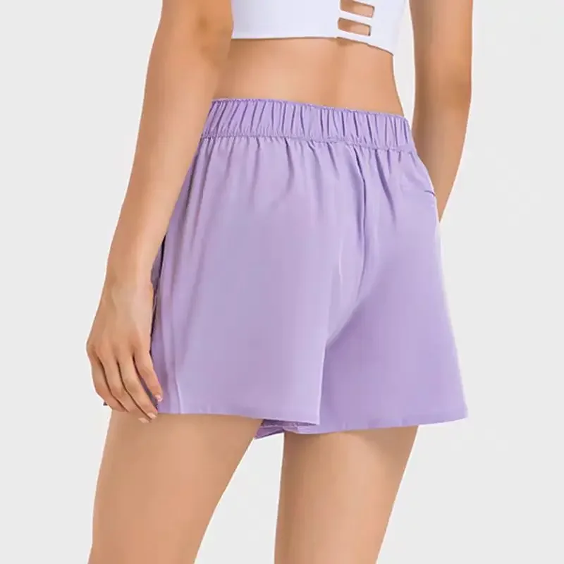 Citroen Vrouwen Clubhuis Skort Hoge Taille Ingebouwde Shorts Lichtgewicht Geweven Rok Aanvoelen Coole Yoga Shorts Met Split Aan De Zijkant