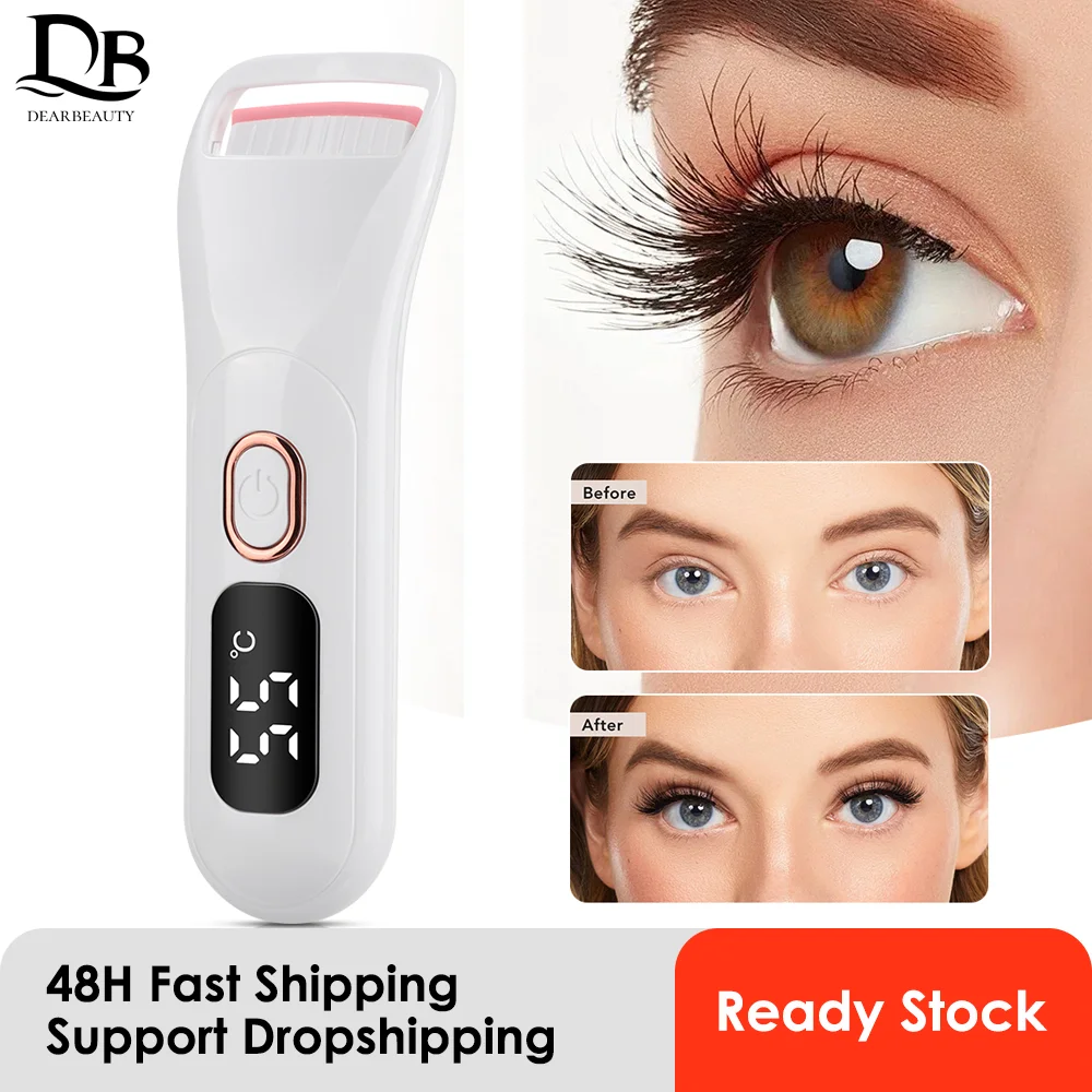 

Digital Display Heated Eyelash Curler - Electric Temperature Control Long-Lasting Curl Rechargeable Portable Lash Curling Wand