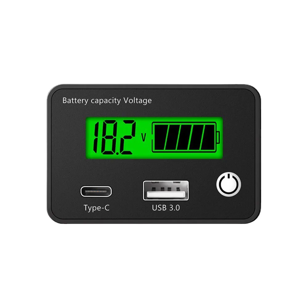 LCD 디지털 범용 전기 전압 계량기, 납산 리튬 LiFe PO4 배터리 용량 표시기, 12V, 24V