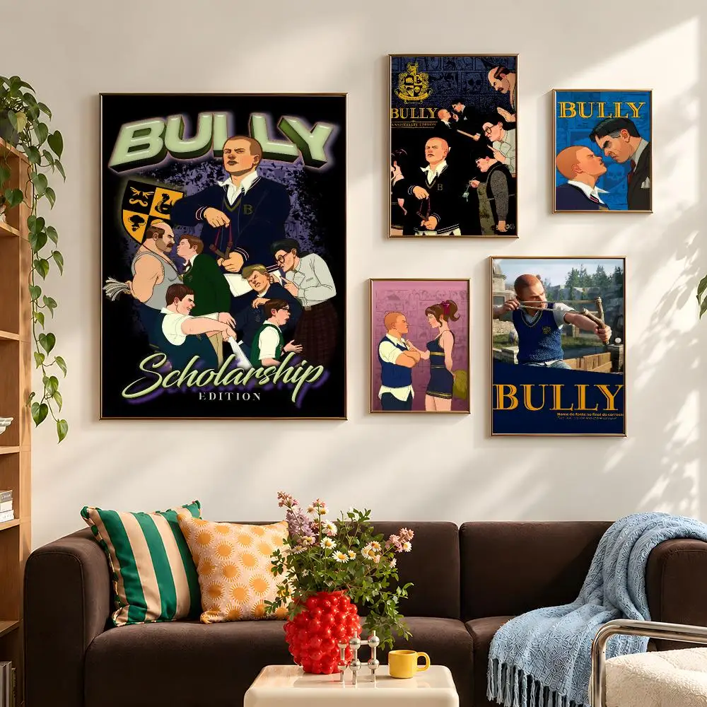 Game Bully Jimmy Hopkins Action Poster Self Adhesive PP Wall Art HD Gaming Room Bedroom Living Room Decor Apartment Gift
