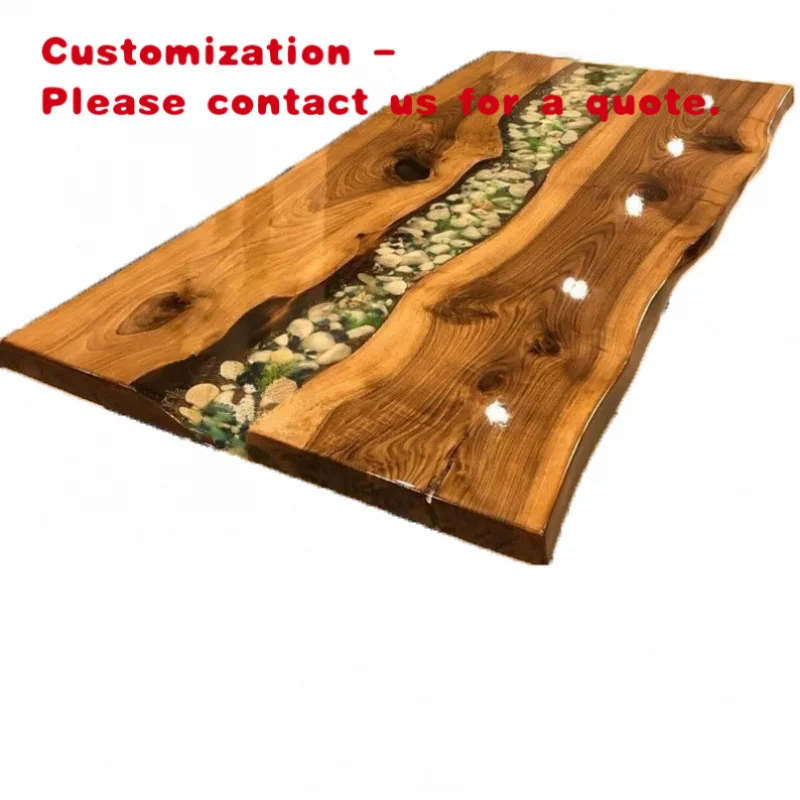 

custom.Factory Direct Luxury Solid Walnut Wood & Epoxy Resin Dining/Coffee Table European Modern Design Home Furniture