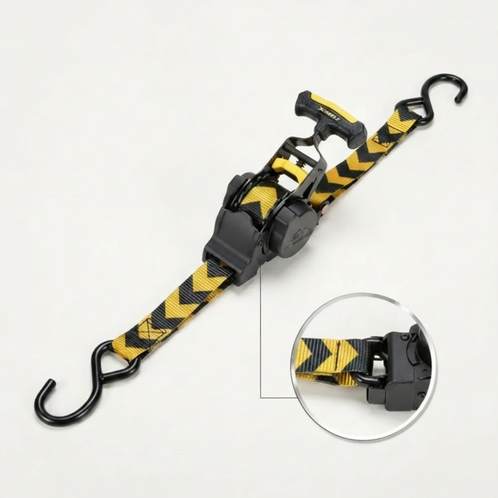 Tie-down Strap with T-Handle Tangleunobstructed Self-Retracting Tie-down Straps Retractable Cargo Strap Compact Convenient
