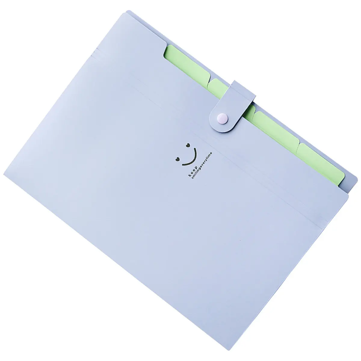A4 5 Pockets Plastic File Folder Snap Closure Organizer Light Purple Storage Folder,folder with Pockets