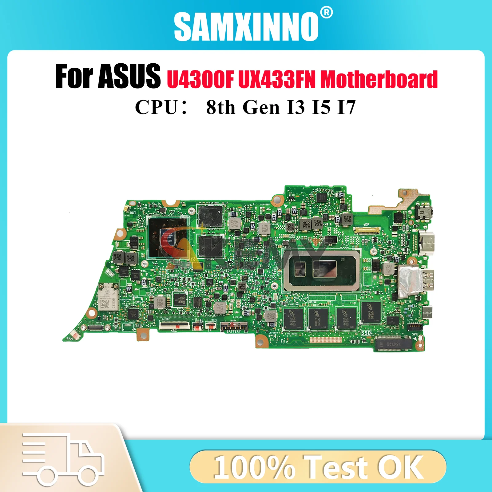 

UX433FN Материнская плата для ноутбука ASUS ZenBook U4300F UX433F UX433FN Материнская плата для ноутбука с процессором I3 I5 I7 100% тестирование ОК быстрая доставка