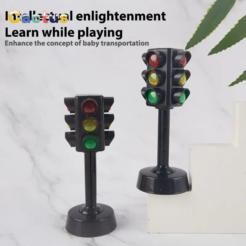 2PCS Mini Traffic Signs Road Light Block Children Safety Kids Educational Toys Perfect Gifts