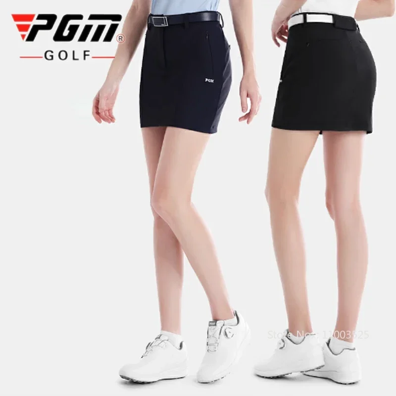 Pgm Golf Clothing Women\'s Short Skirt Breathable Quick Drying Sports Pencil Skirt Casual Zipper Pocket Skorts with Inner Shorts