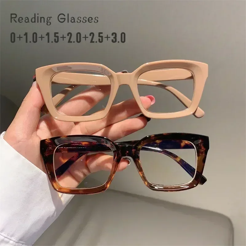 2025 Oversized Square Reading Glasses Men Women Portable Large Frame High-definition Presbyopia Eyeglasses Diopter 0~+ 3.5 Gafas