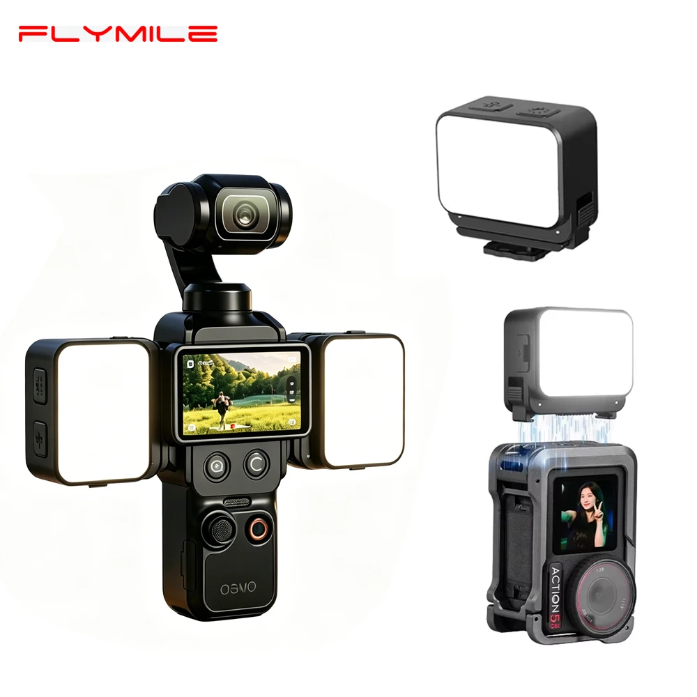 Lumière d'appoint Flymile pour DJI Osmo Pocket 3, accessoires, lumière vidéo LED étanche IPX4, éclairage magnétique pour Pocket 4, lumière selfie