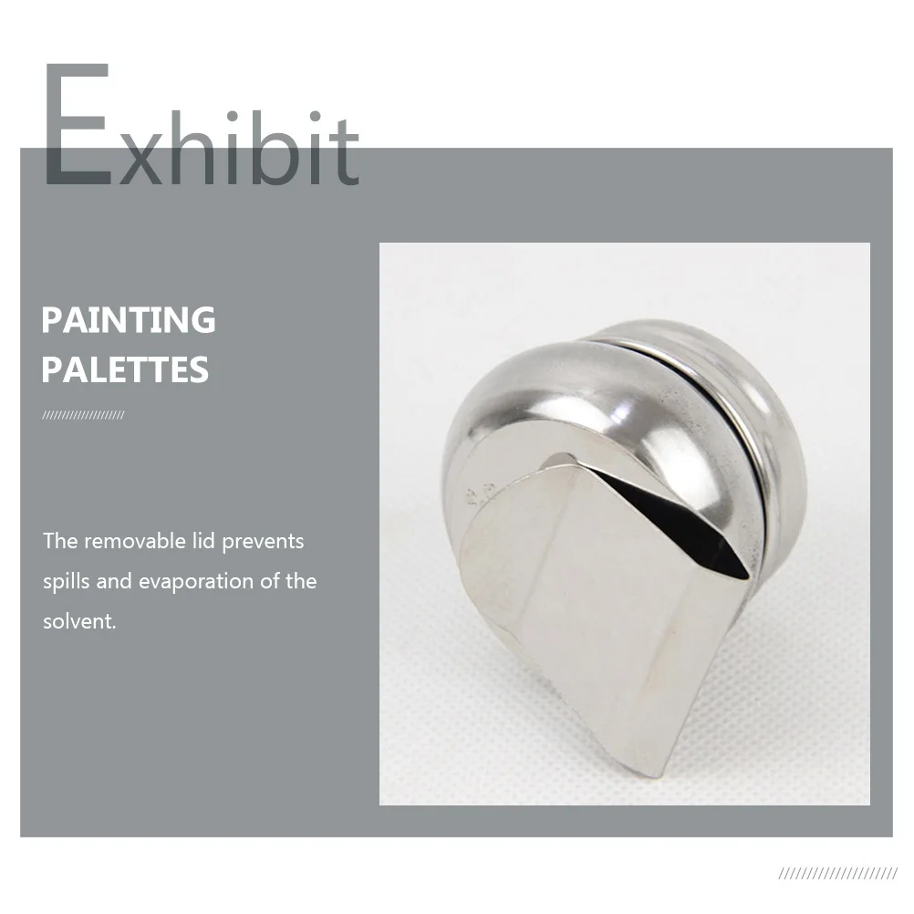

2Pcs Paint Mixing Pots Stainless Steel Color Mixing Container Removable Lid Portable Turpentine Container Oil Painting Supplies