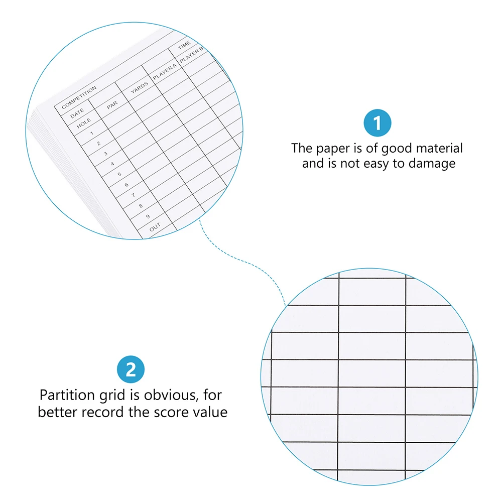 10 قطع من بطاقات أهداف الجولف المطلية بالورق المتين، أدوات تسجيل نقاط ممتازة، مستلزمات الجولف المحمولة للاستخدام الرياضي المنافسة #1
