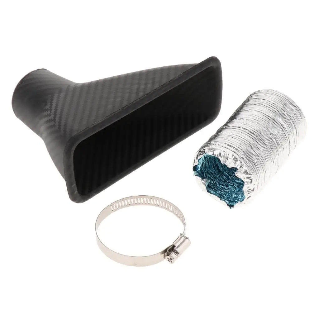 Front Bumper Turbo Air Intake Pipe Cold Air Duct Hose Funnel Kit for Enhanced Engine Combustion for Most Cars