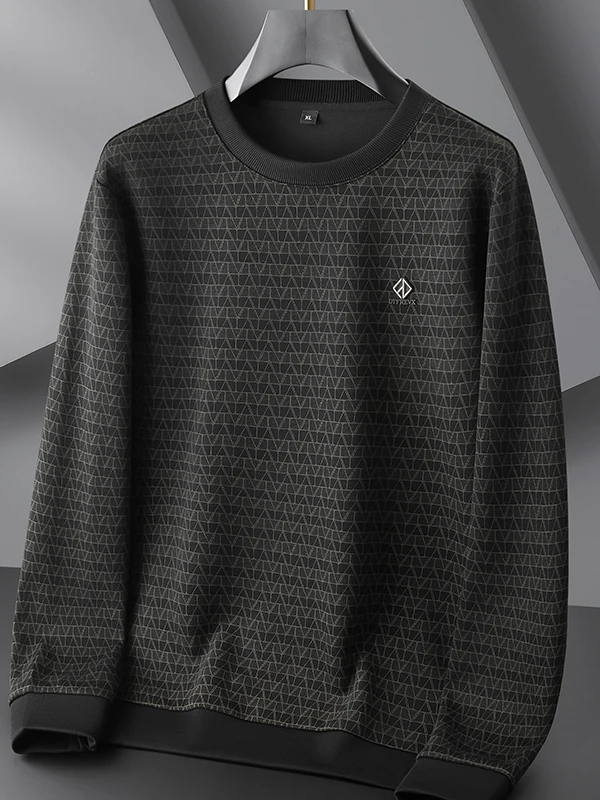 

Men's Casual Long Sve round Ne Sweatirt Faionable Comfortable Base Layer irt Autumn Winter Sle Printed Cotton Po...