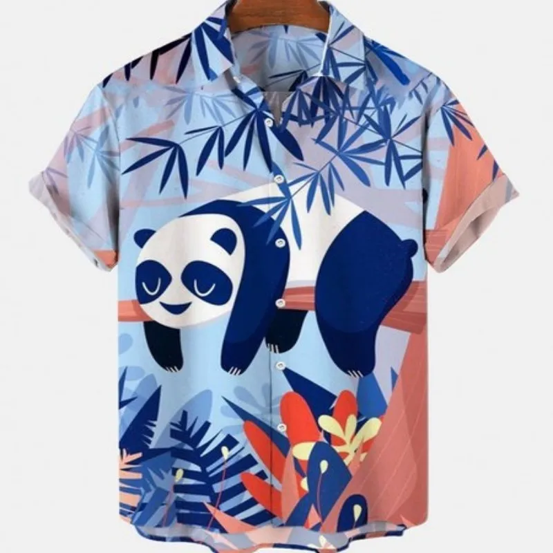 Camisa hawaiana de gran tamaño con estampado de animales para hombre, ropa con estampado de animales, diseño de vacaciones, moda Dazn, nueva