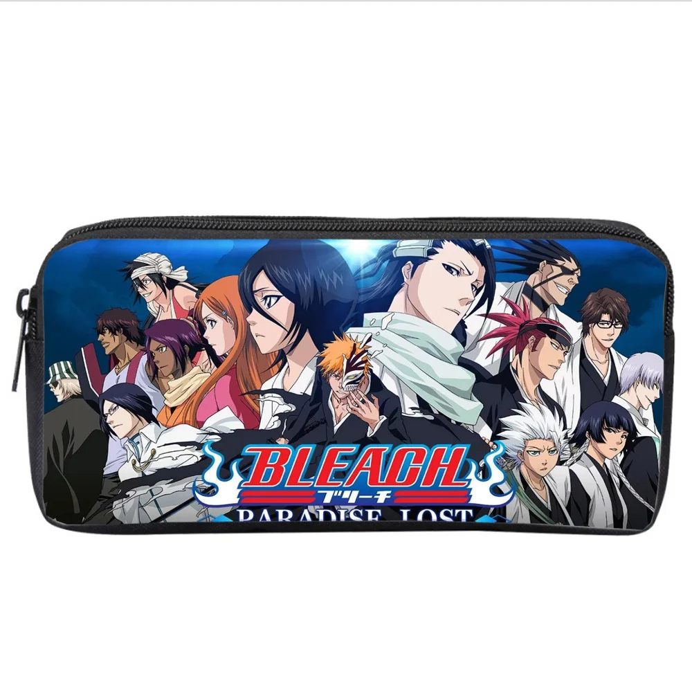 Kobiety kosmetyczka kosmetyczka anime Bleach piórnik chłopcy dziewczęta uczeń piórnik z nadrukiem torba nastolatek Zipper torebka