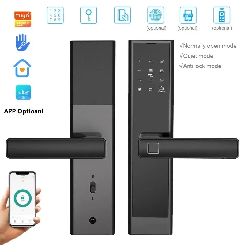 Tuya WIFI Smart Door Locks Fingerprint Password IC Card NFC Key Remote Control Remote Unlocking TTlock Work with Google Alexa