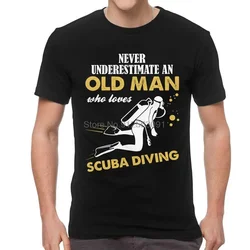 Never Underestimate An Man Who Loves Scuba Diving T-shirt Men T Shirt Short Sleeve Cotton Dive Quote Tee Diver Lover Tshirt Tee