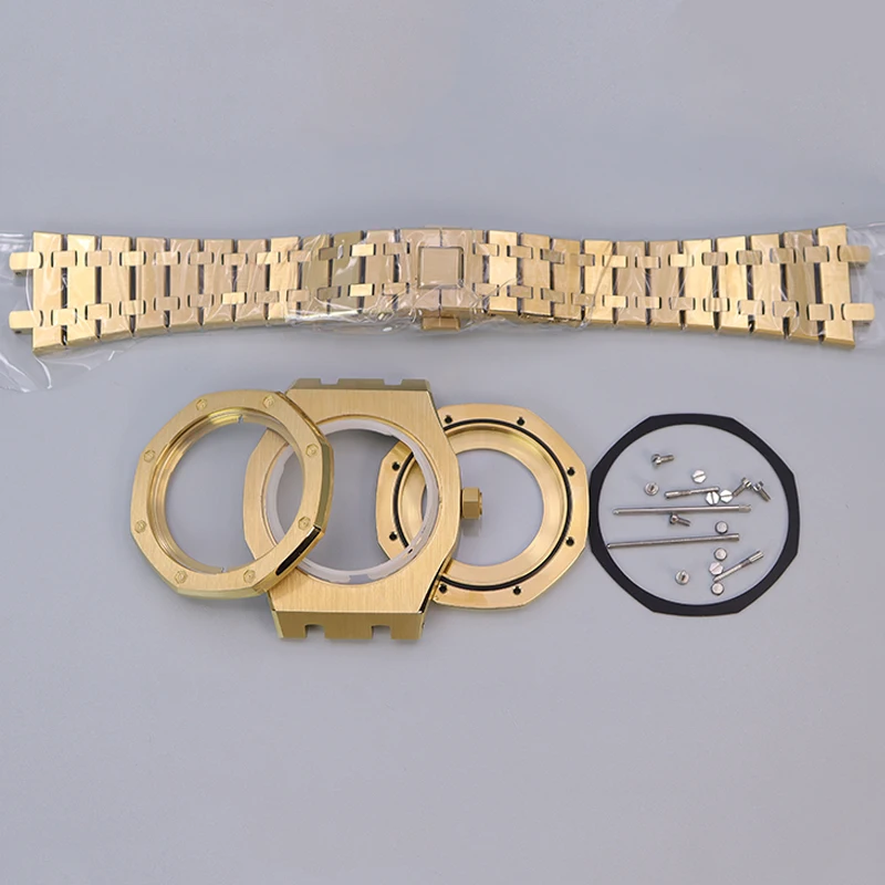 

41mm Watch Case Gold For Seiko NH34 NH36 NH35 NH38 Movement 28.5mm Dial Stainless Seel Chapter Ring Sapphire Crystal Glass Parts