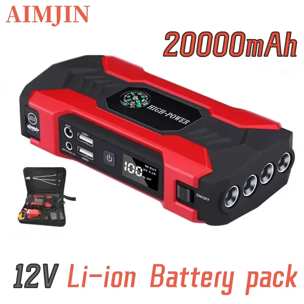 

For 12V 20Ah Diesel Car Emerg Booster 600A Battery Jump Starter Power Bank Portable Auto Charger Start Device