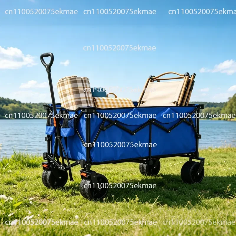 Stall artifact Multifunctional folding camper Camping trolley Portable four-wheeled trolley