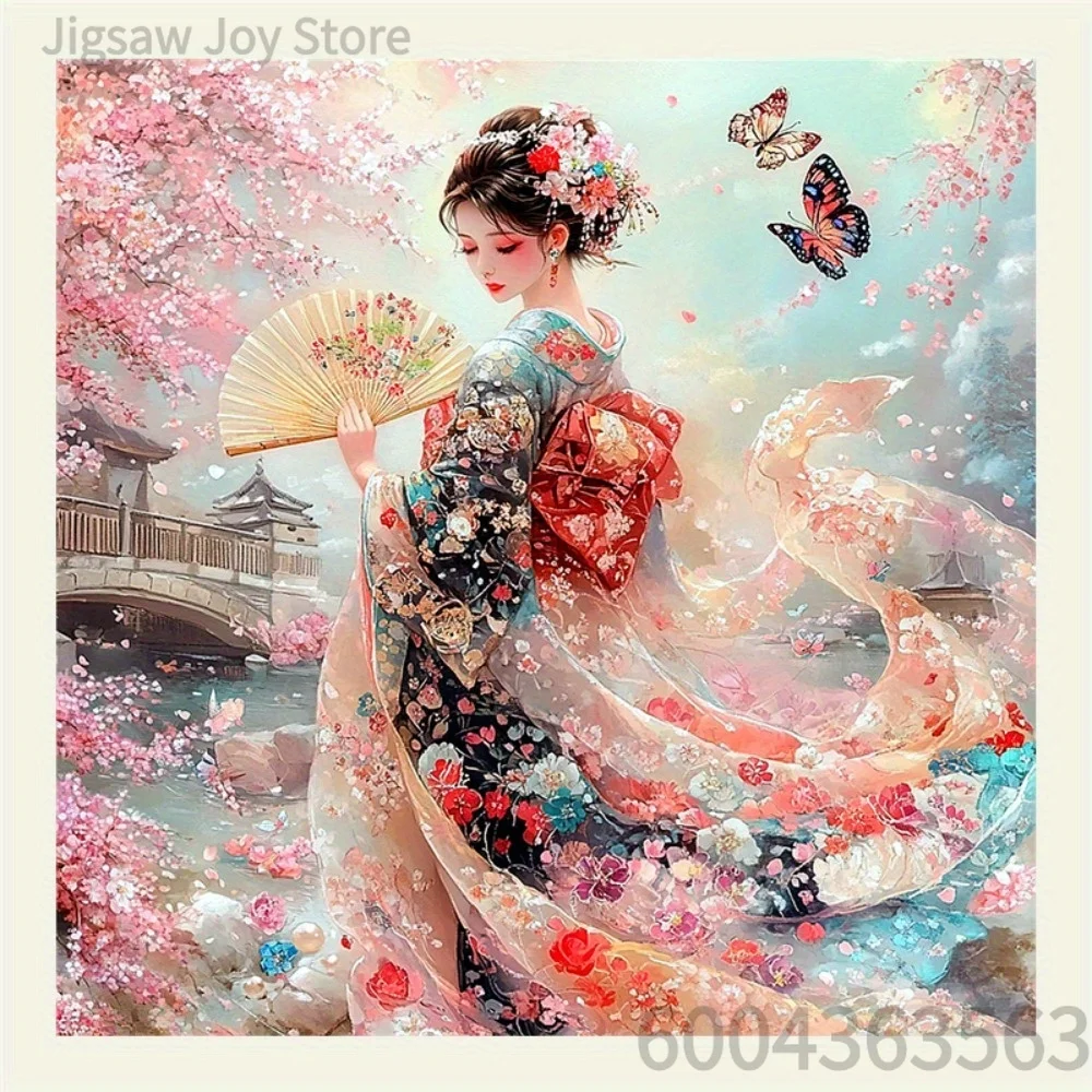 Lady Art Jigsaw Puzzle, Butterfly Ballerina, Sakura Kimono Beauty, Red Umbrella Geisha, Meadow Girl With Parasol, 500-2000Pcs