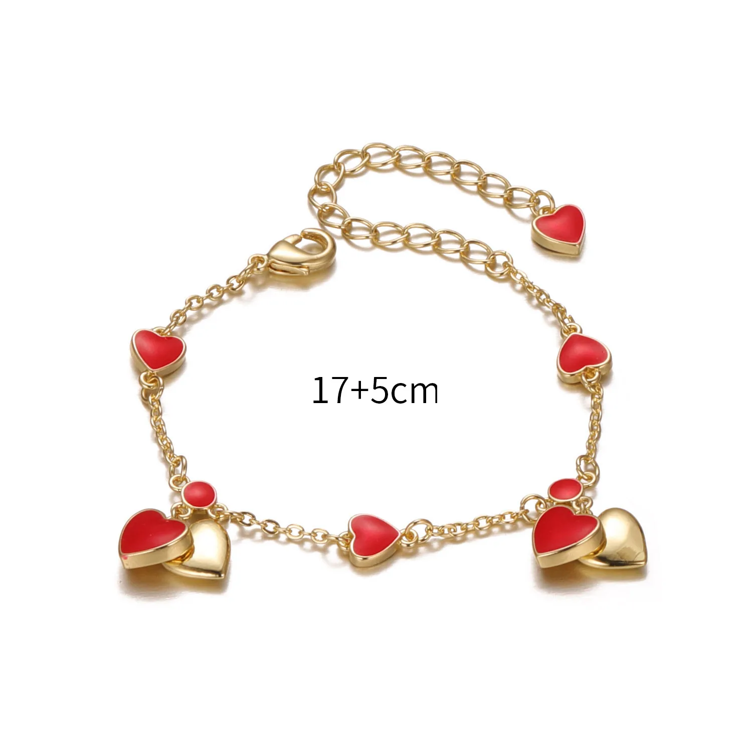 Heart Bracelet Chain Charm Bracelets for Kids Girls Toddle Children Daily Wear Birthday Party Gift