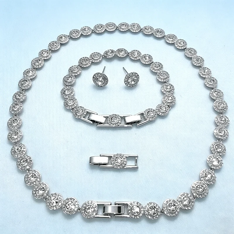 2026-Quality Original Women's Jewelry Set,Angelic Series Round Full Diamond Jewelry,Showing Noble Elegance,Suitable for Party We