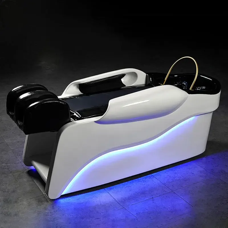 

Luxury automatic electric spa head water therapy shampoo bed hair washing massage chair shampoo bed with bowl steamer