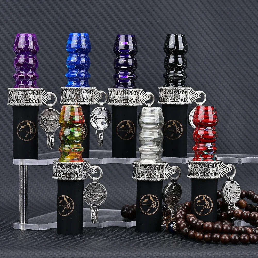 Shisha Water Pipe Accessories Resin Hookah Sheesha Chicha Narguile Silicone Hang Rope Strap Mouth Tips Resin Hookah Mouthpieces