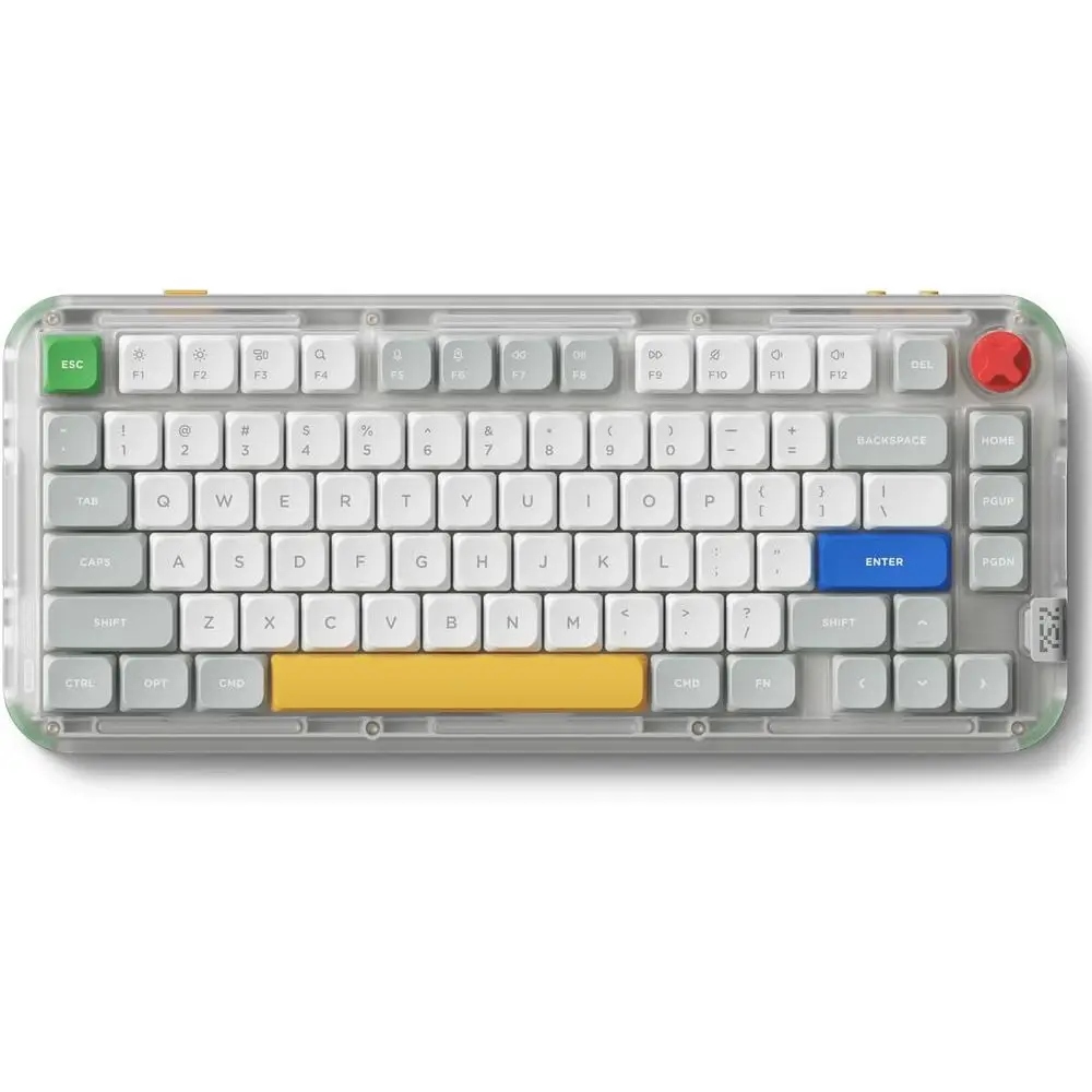 75% Mechanical Keyboard with RGB Backlight, 80 Keys, Hot Swappable, PBT Keycaps, Bluetooth/2.4G/USB-C, Blush Nano Switch