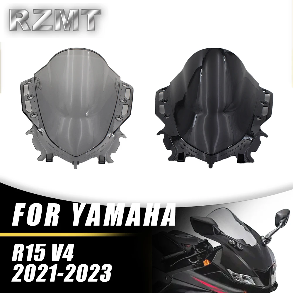 

Front Double Bubble Wind Deflector Windscreen For YAMAHA R15 V4 2021-2023 2022 Motorcycle Accessories Windshield