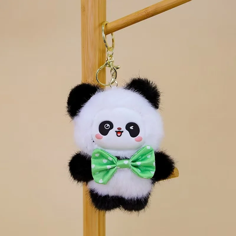 Latest Panda Backpack Pendant Keychain Doll Kawaii Stuffed Plush Toy Handmade Doll Cartoon Anime Cute Holiday Gift Fun Doll