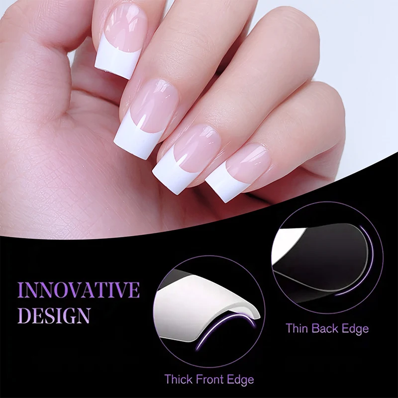 French Press On Nails Almond Coffin Oval Square Round Fake Nails False Nails Without Glue Nail Tips Extension Acrylic Gel Nail