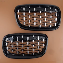 1 Pair Front Kidney Grille Diamond Grill Fit for BMW X5 E70 X6 E71 Hybrid E72 51137185223 51137307599 51137185224 51137307600